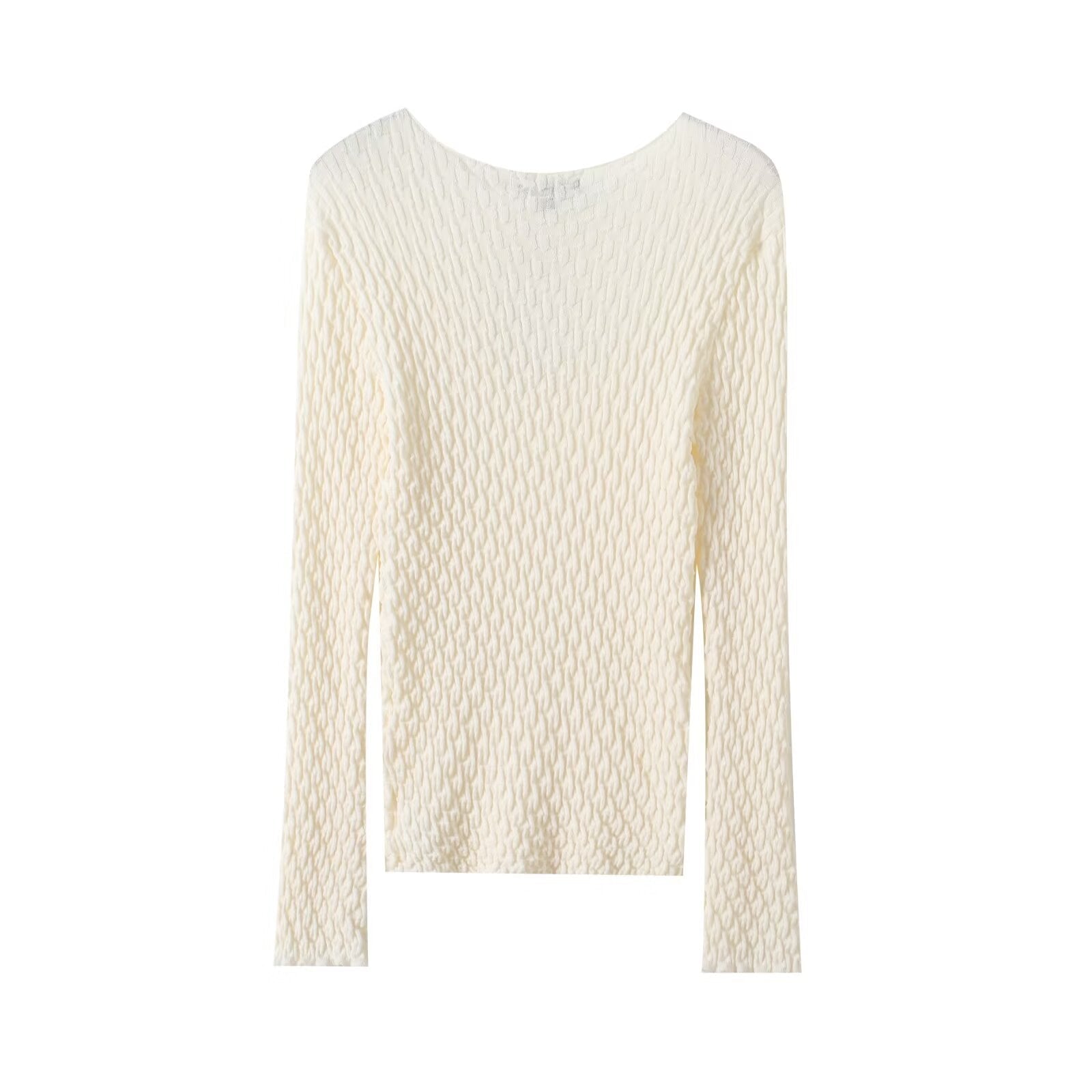 Women's slightly textured base knitted sweater