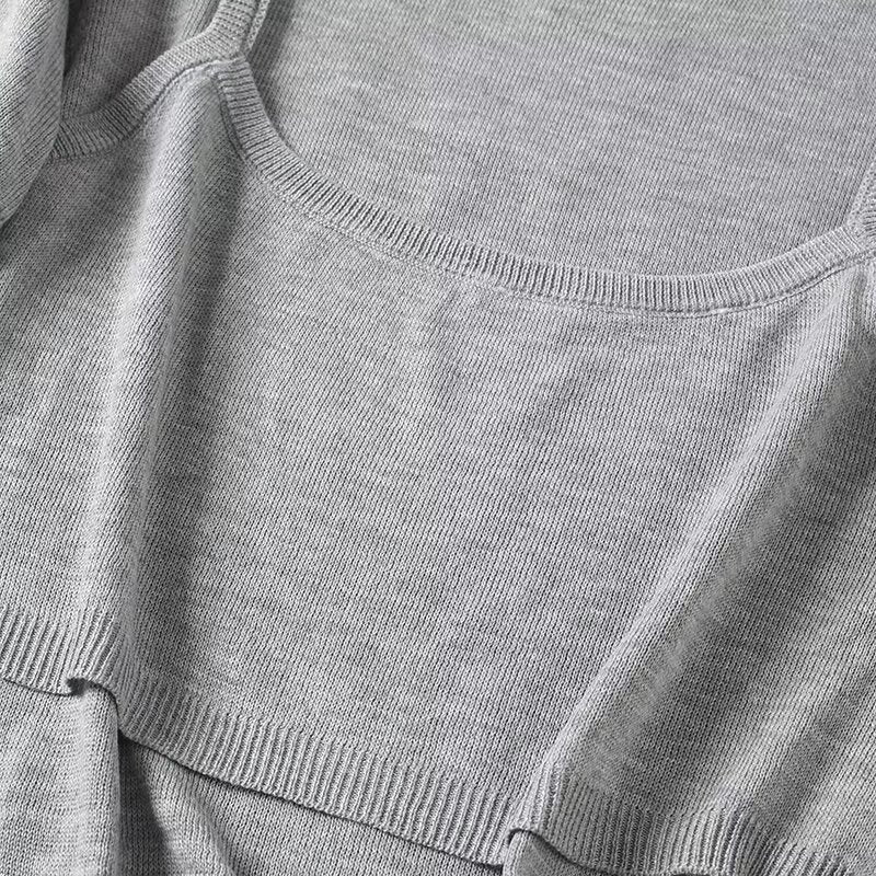 Women's patchwork short sleeved knitted T-shirt top