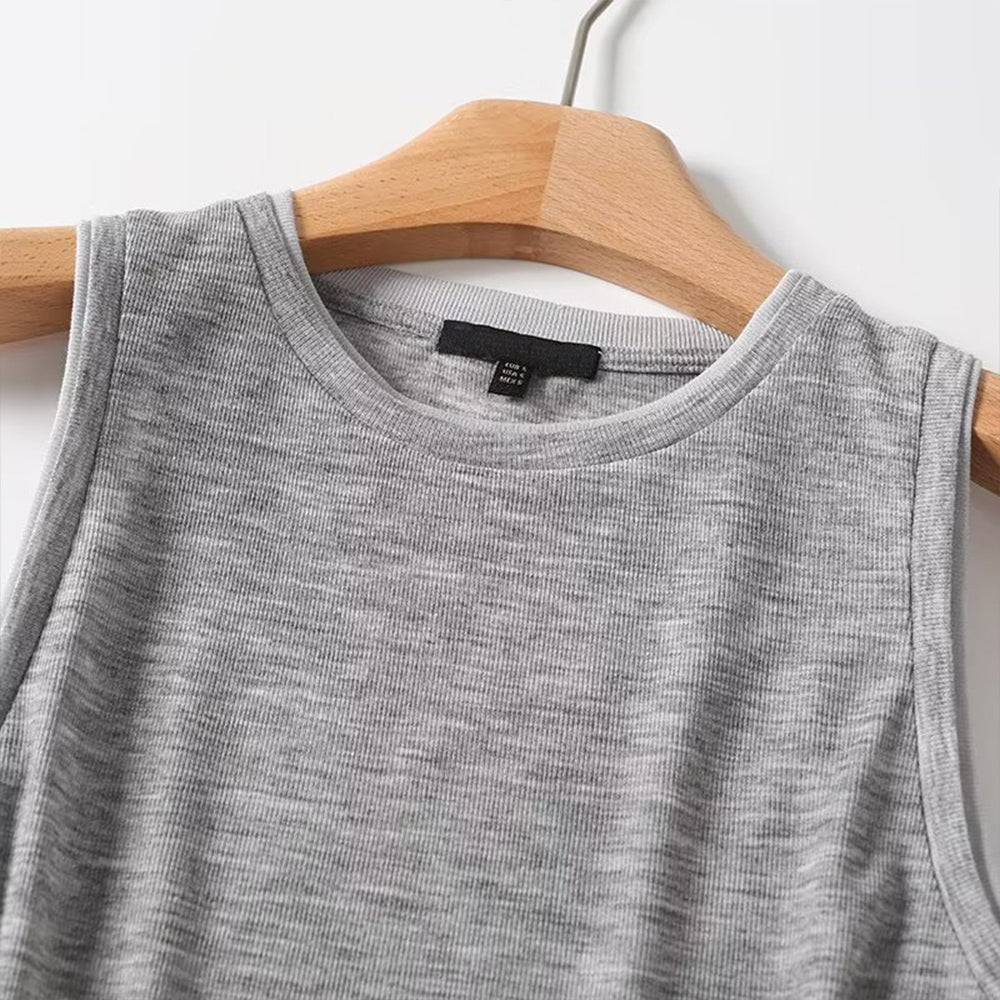 Women's Two tone Edge Sleeveless Vest T-shirt